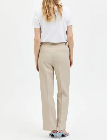 Pantaloni Selected Femme, crem