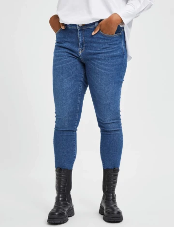 Blugi Selected Femme Plus Size, albastru