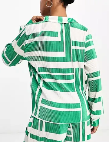 Camasa Vero Moda, alb/verde