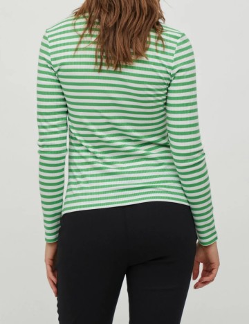 Bluza Vila, alb/verde