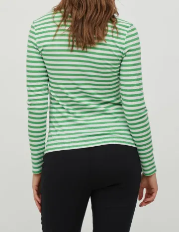 Bluza Vila, alb/verde