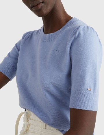 Bluza Tommy Hilfiger, albastru pastel