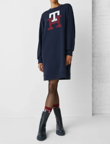 Rochie scurta Tommy Hilfiger, bleumarin inchis