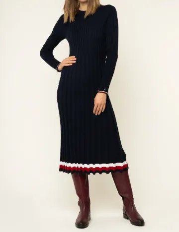 Rochie medie Tommy Hilfiger, bleumarin inchis