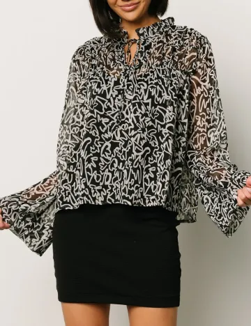 Bluza Vero Moda, negru/gri