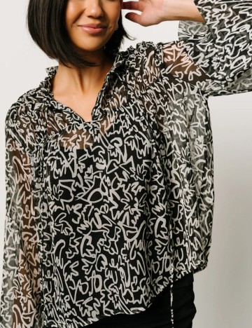 Bluza Vero Moda, negru/gri