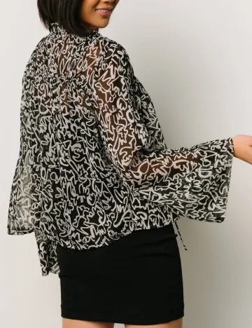 Bluza Vero Moda, negru/gri
