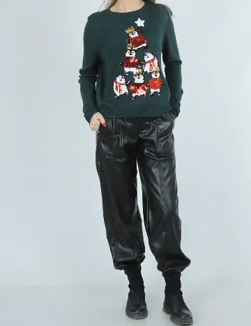 Bluza Only, verde inchis