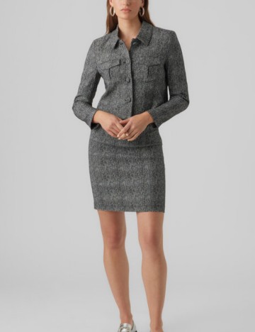 
						Sacou Vero Moda, alb/negru
