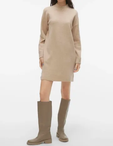 Rochie scurta Vero Moda, maro deschis