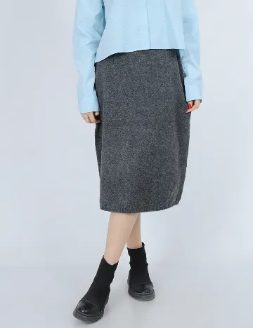 Fusta Vero Moda, gri inchis