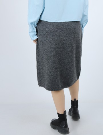 Fusta Vero Moda, gri inchis