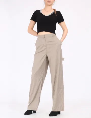 Pantaloni Vero Moda, bej Crem