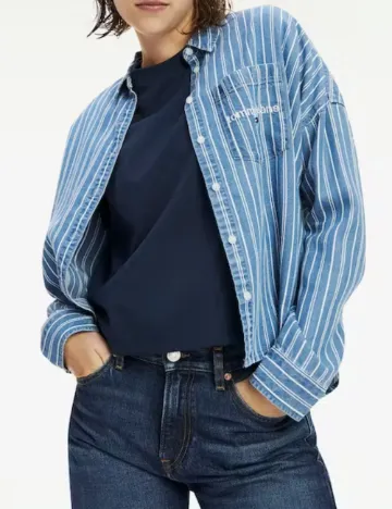 Camasa Tommy Jeans, albastru
