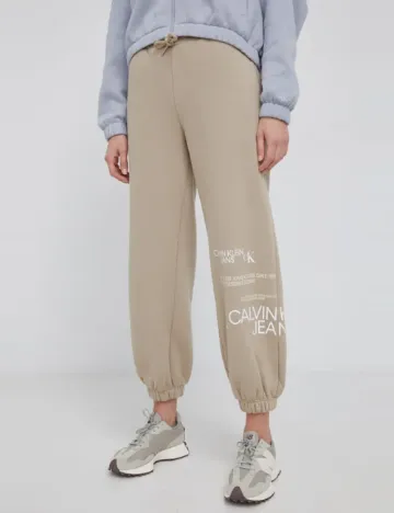 Pantaloni Calvin Klein Jeans, bej