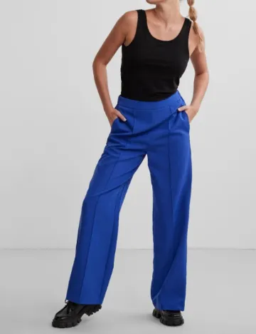 Pantaloni Pieces, albastru Albastru