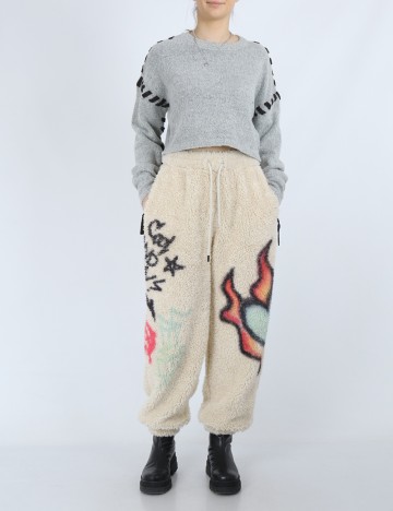Pantaloni Bershka, crem