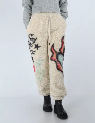 Pantaloni Bershka, crem Crem