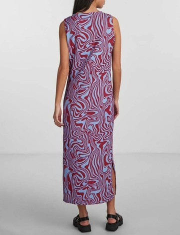 Rochie lunga Pieces, rosu/albastru