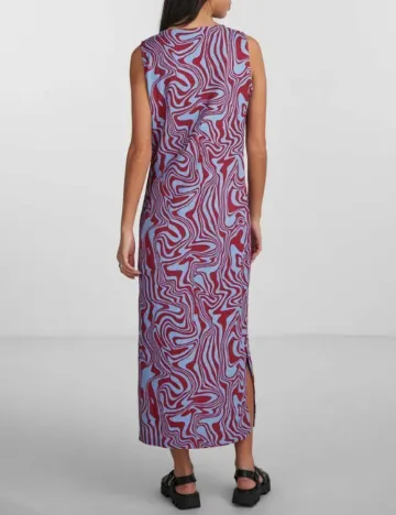 Rochie lunga Pieces, rosu/albastru