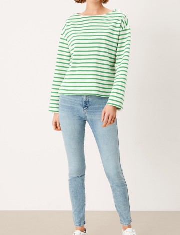 Bluza s.Oliver, alb/verde