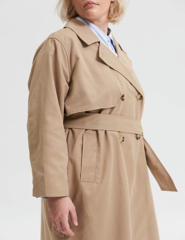 Trench Selected Femme Plus Size, maro