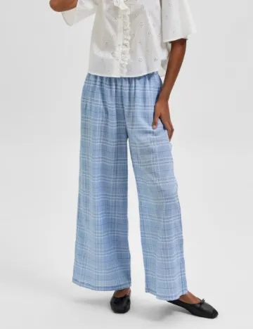 Pantaloni Selected Femme, albastru Albastru