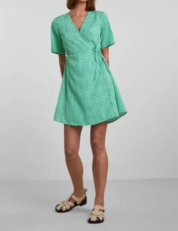 Rochie scurta Pieces, verde Verde