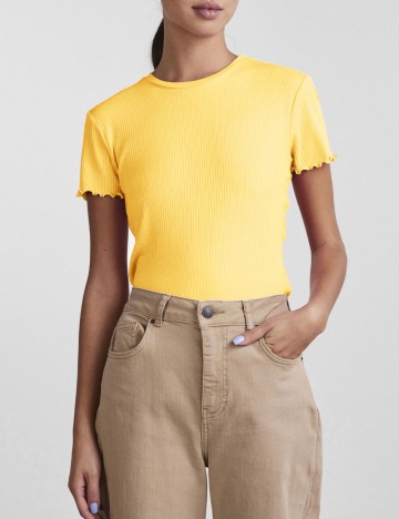 Tricou Pieces, galben
