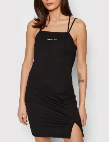 Rochie scurta Tommy Jeans, negru Negru