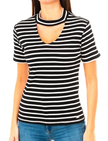 Tricou Guess, alb/negru Negru