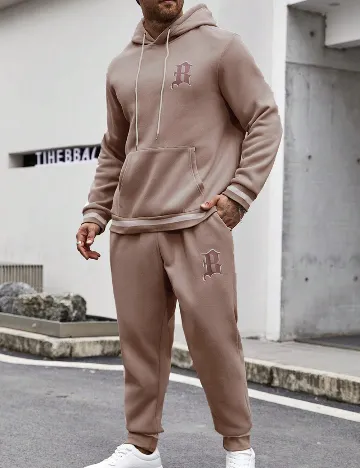 Trening SHEIN Plus Size Men, crem