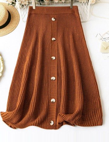 Fusta SHEIN CURVE, maro