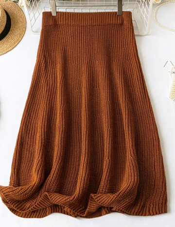 Fusta SHEIN CURVE, maro