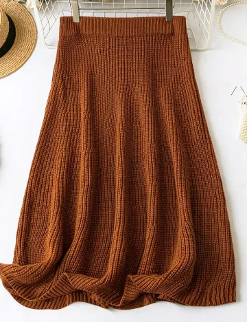 Fusta SHEIN CURVE, maro Maro