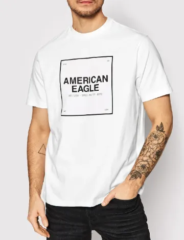 Tricou American Eagle, alb Alb