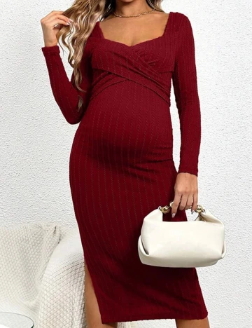 Rochie medie SHEIN Maternity, visiniu Rosu