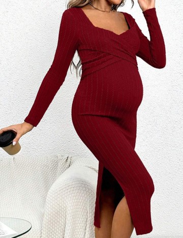 Rochie medie SHEIN Maternity, visiniu