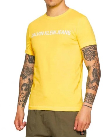 Tricou Calvin Klein Jeans, galben