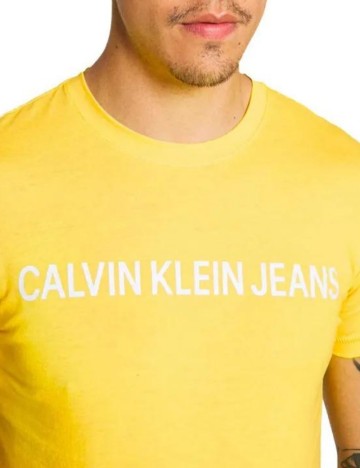 Tricou Calvin Klein Jeans, galben