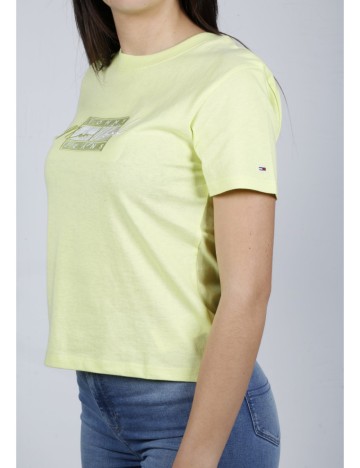 Tricou Tommy Jeans, verde neon