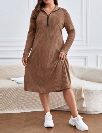 Rochie medie SHEIN CURVE, maro