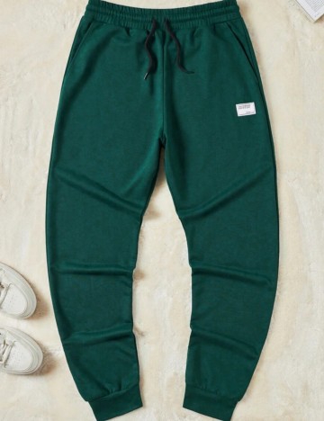 Pantaloni SHEIN, verde inchis