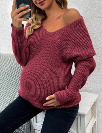 Bluza SHEIN Maternity, visiniu