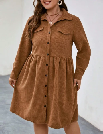 Rochie scurta SHEIN CURVE, maro