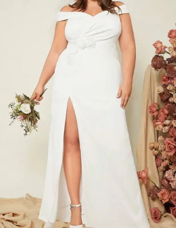 Rochie lunga SHEIN CURVE, alb Alb