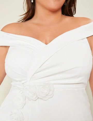 Rochie lunga SHEIN CURVE, alb