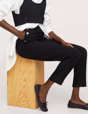 Pantaloni Mango, negru