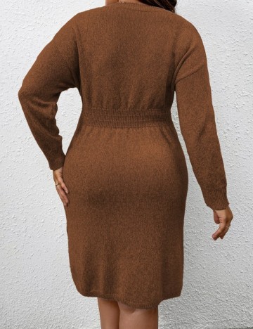 Rochie scurta SHEIN CURVE, maro