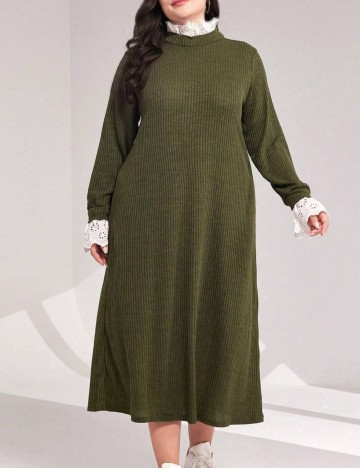 Rochie medie SHEIN CURVE, verde inchis